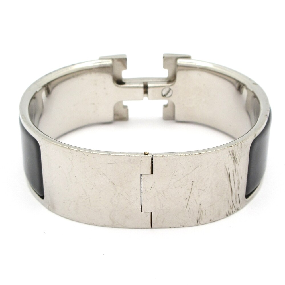Hermès Clic Clac H Bangle Silver Black - Picture 3 of 6
